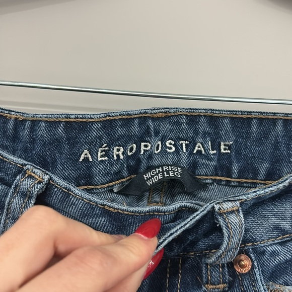 AEROPOSTALE dark blue high rise distressed denim - Picture 2 of 5